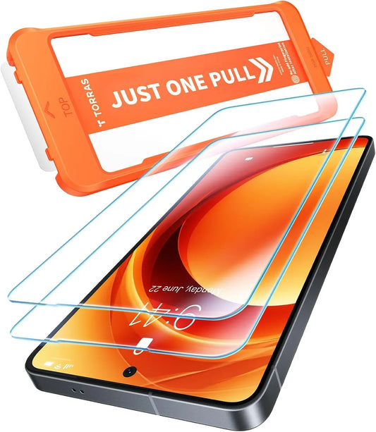 Samsung Panzerglas Set mit TORRAS Installationsrahmen und passgenauem Displayschutzglas