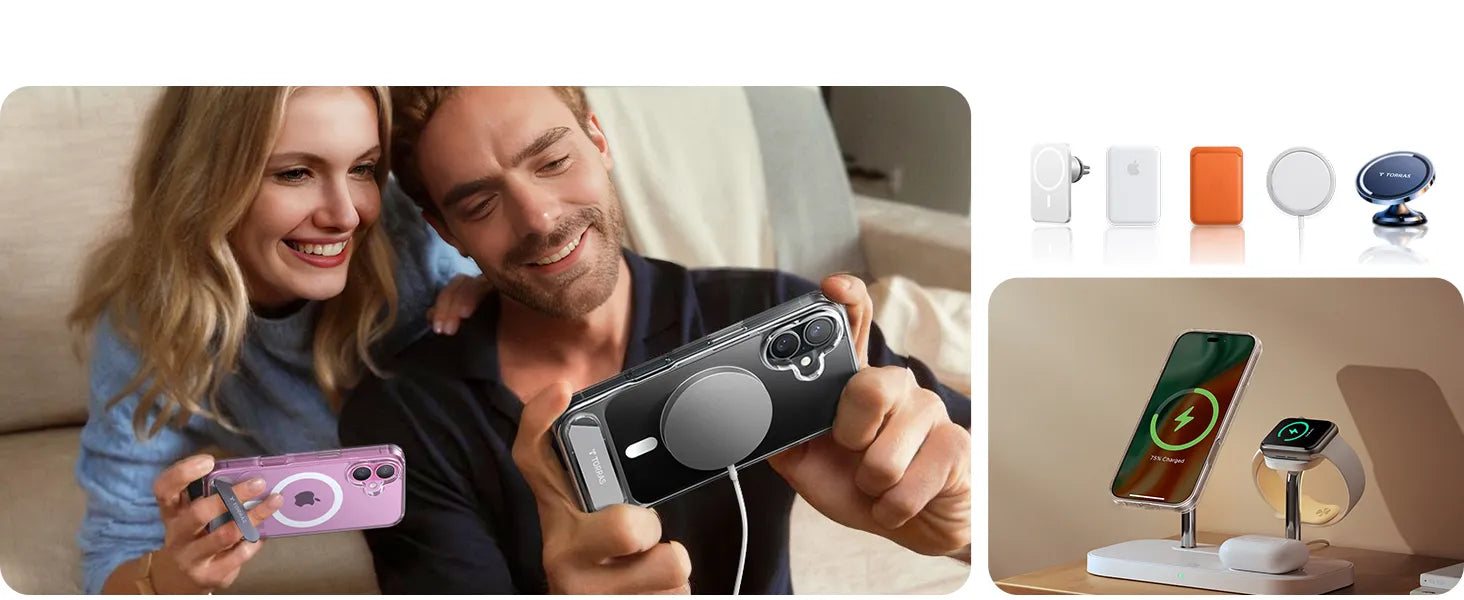 Torras 3-in-1-Ladestation und MagSafe-Hüllen laden iPhone, Watch und AirPods