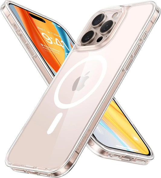 iPhone 16 Pro Max Clear Case showing transparent back and MagSafe ring