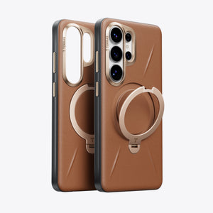 Braune VegSkin-Hüllen für Samsung S26 Ultra mit Ring